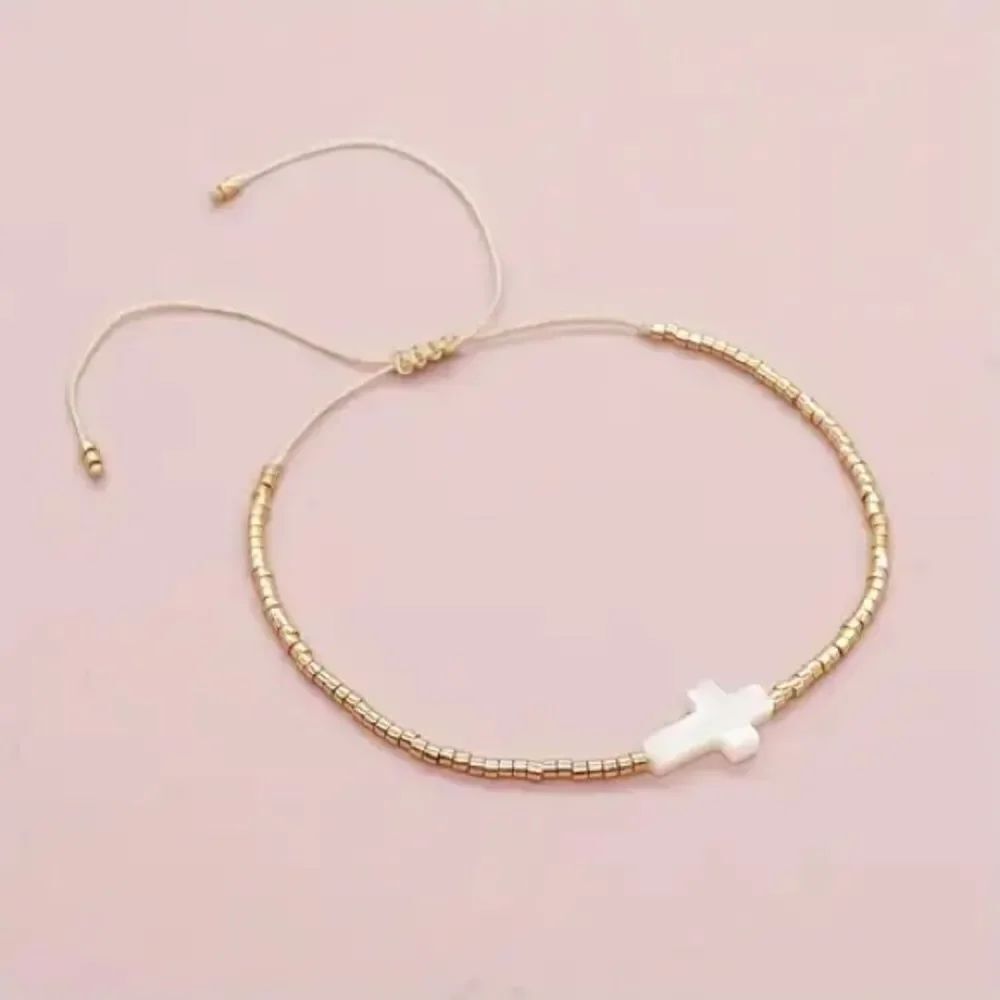 Boho beaded cross bracelet M988